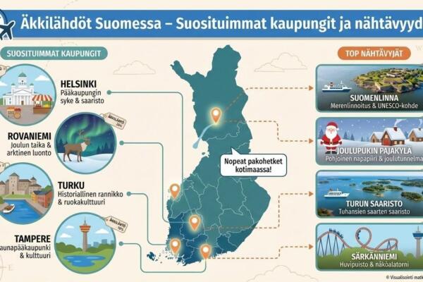 Äkkilähdöt Suomessa – Suosituimmat kaupungit ja nähtävyydet