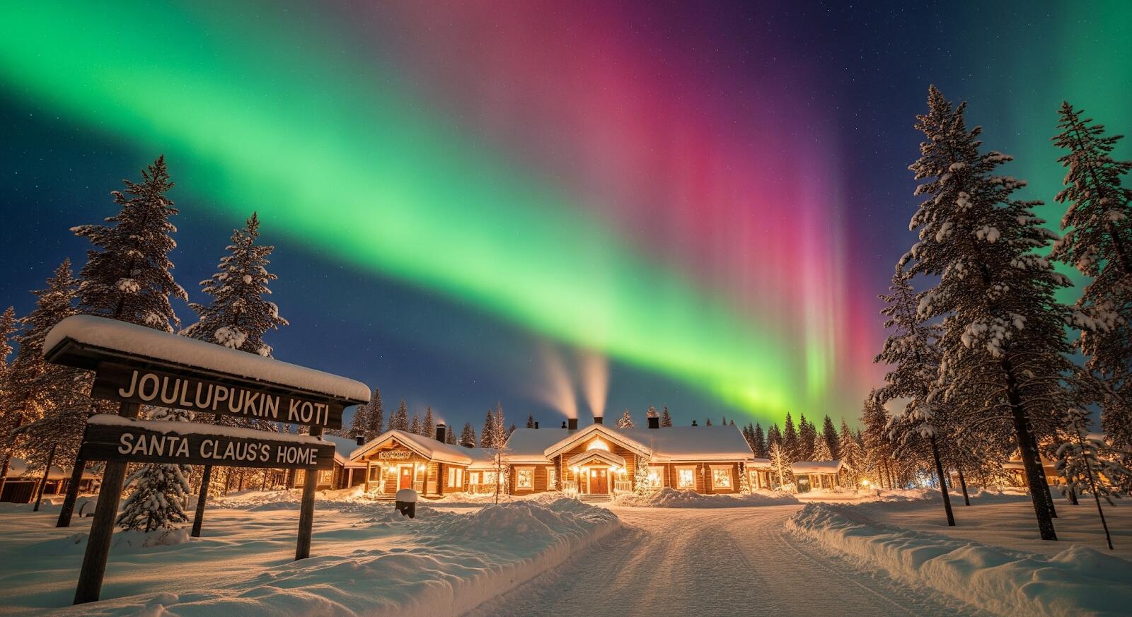 Koe revontulet ja Rovaniemi – vieraile joulupukin kotona Lapissa